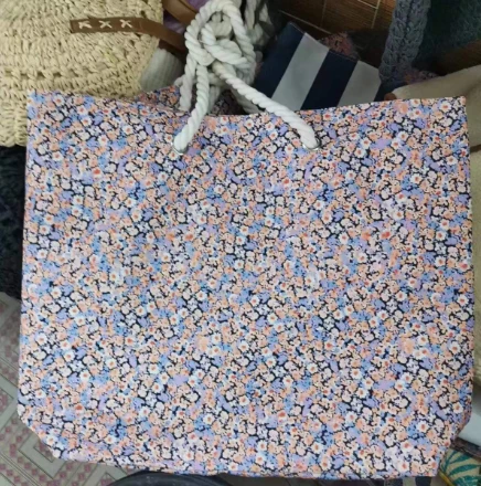 ลวดลายดอกไม้ Big Beach Tote Women Bag