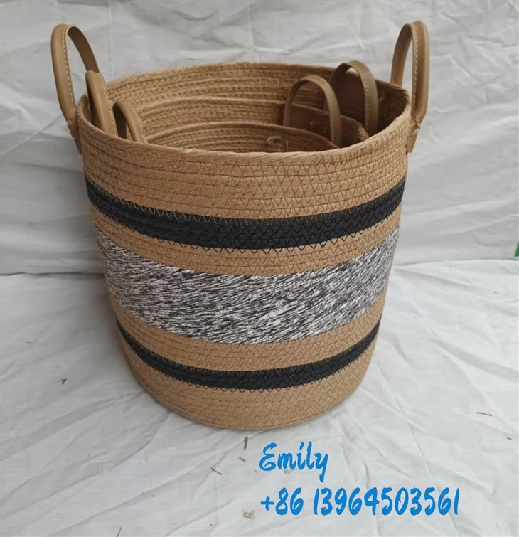 ตะกร้าจัดเก็บแฮนด์เมดขนาดใหญ่
