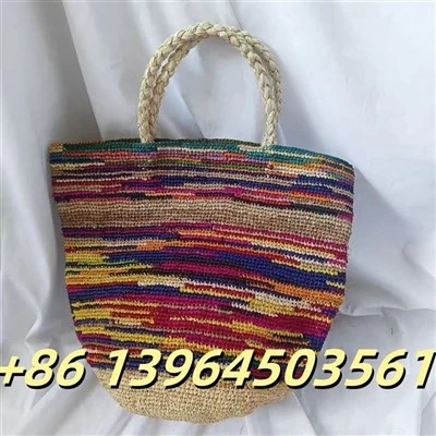 Bucket Raffia หลายสีทำด้วยมือ