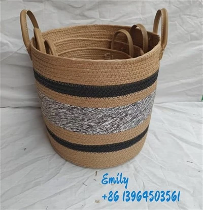 ตะกร้าจัดเก็บแฮนด์เมดขนาดใหญ่